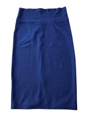 Women’s Bodycon Mini Skirt Stretch Back Slit Blue Size Small